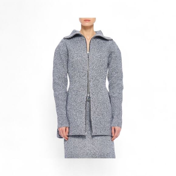 TIBI Tech Poly Sculpted Zip-Up Sweater Jacket Size Large - Picture 1 of 10